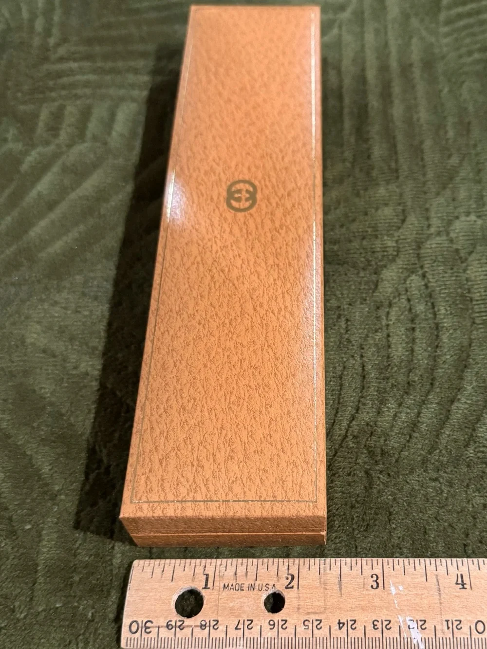 Empty Vintage Gucci Watch Bracelet Presentation Box/Case, Brown Textured w Logo